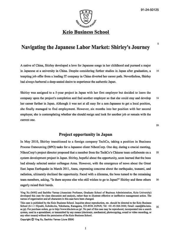 Navigating the Japanese Labor Market : Shirley's Journey