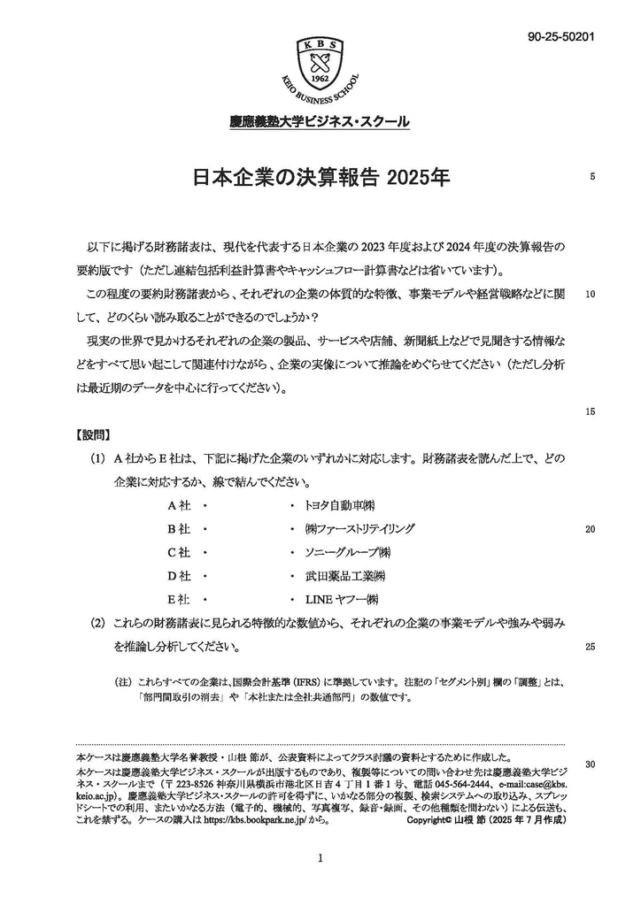 日本企業の決算報告2025年