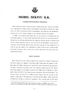MOBIL SEKIYU K.K. -CAREER DEVELOPMENT PROGRAM-