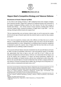 Nippon Steel's Competition Strategy and Defense  against Hostile Takeover