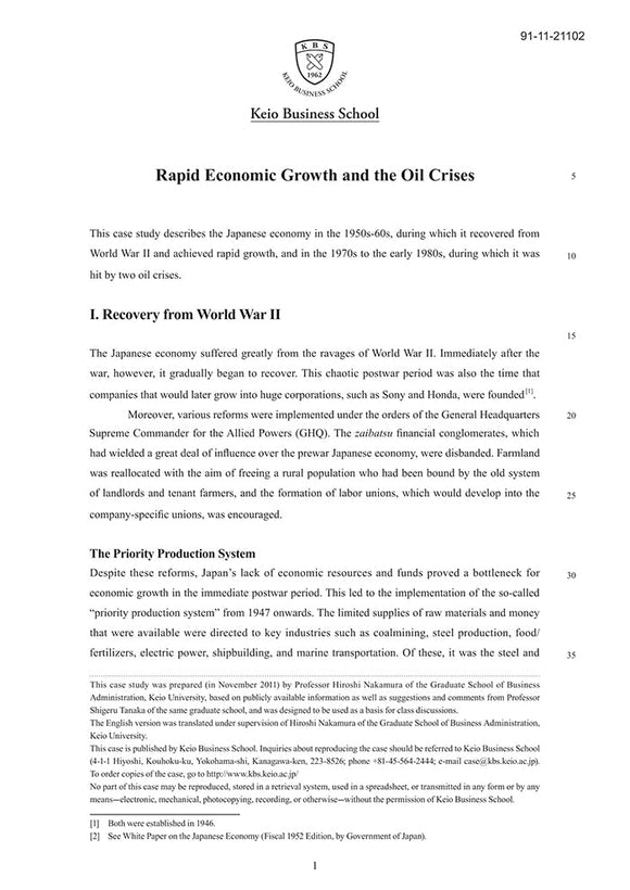 Rapid Economic Growth and the Oil Crises