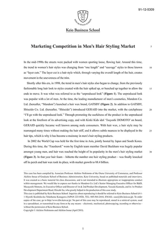 Marketing Competition in Men's Hair-Styling Market