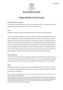 Cuban Missile Crisis（Cont.)