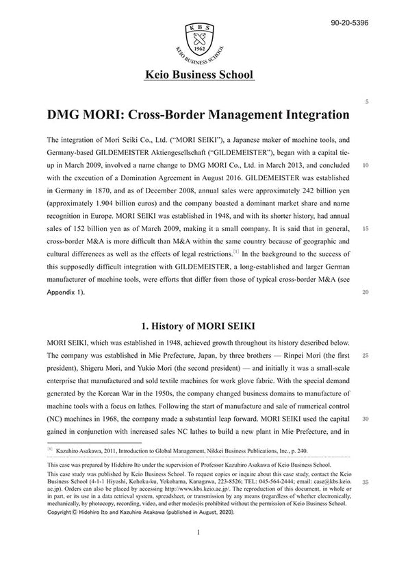 DMG　MORI：Cross-Border　Management　Integration