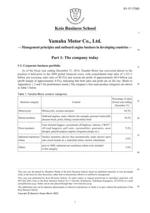 Yamaha Motor Co., Ltd. ーManagement principles and outboard motor business in developing countriesー